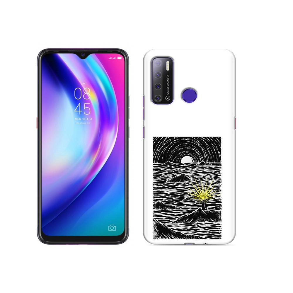 

Чехол MyPads Tocco для Tecno Pouvoir 4 маяк в черно белом море, Прозрачный, Tocco