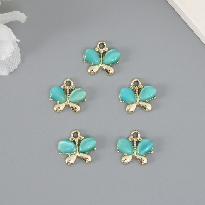 

Декор для творчества Арт Узор Бабочка голубой 1,4х1,5 см 5 шт, Голубой;золотистый