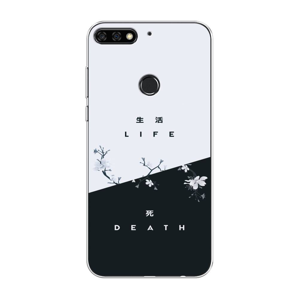 

Чехол Awog на Huawei Y7 Prime 2018 "Life and death", Черный;серый, 66450-7