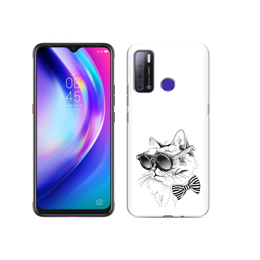 

Чехол MyPads Tocco для Tecno Pouvoir 4 крутая кошка в очках, Прозрачный, Tocco