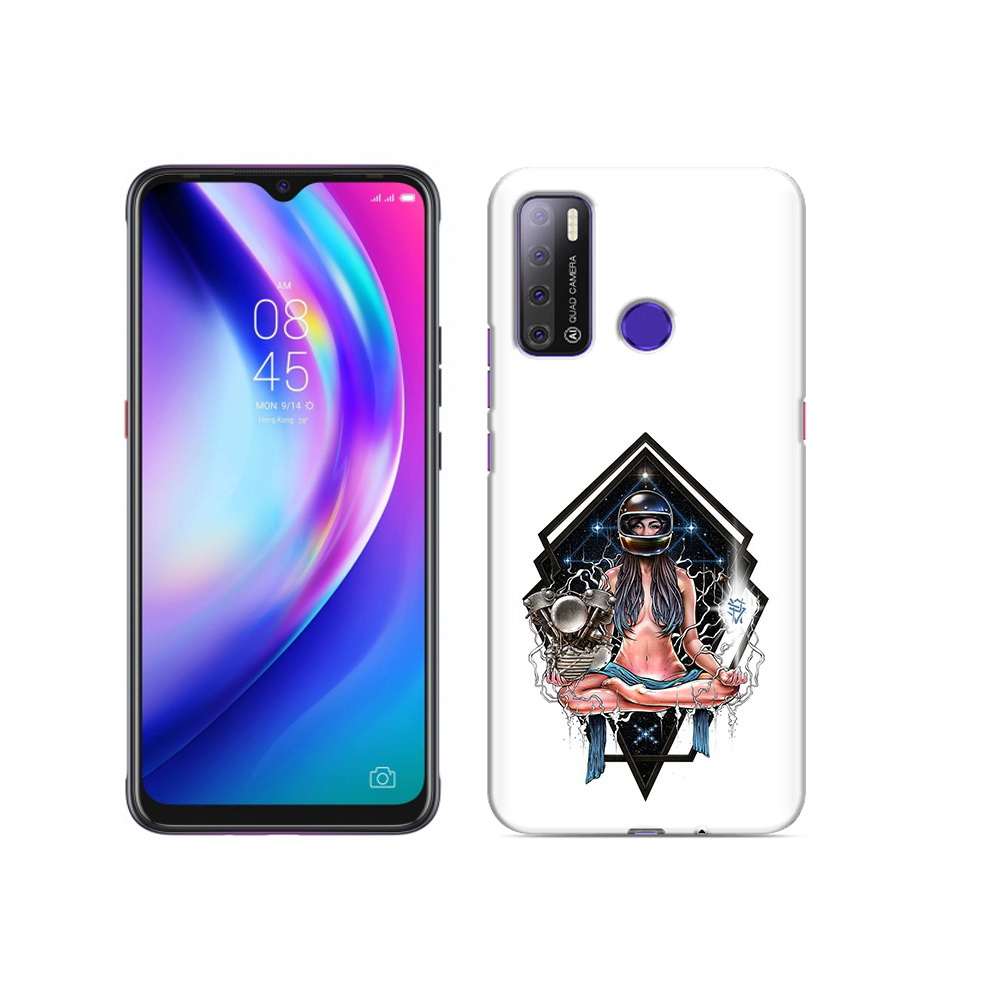 

Чехол MyPads Tocco для Tecno Pouvoir 4 красивая девушка в шлеме, Прозрачный, Tocco