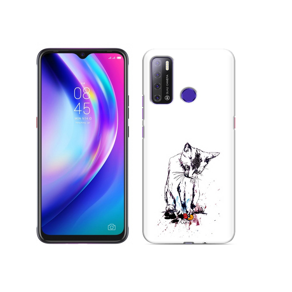 

Чехол MyPads Tocco для Tecno Pouvoir 4 кот и микки, Прозрачный, Tocco