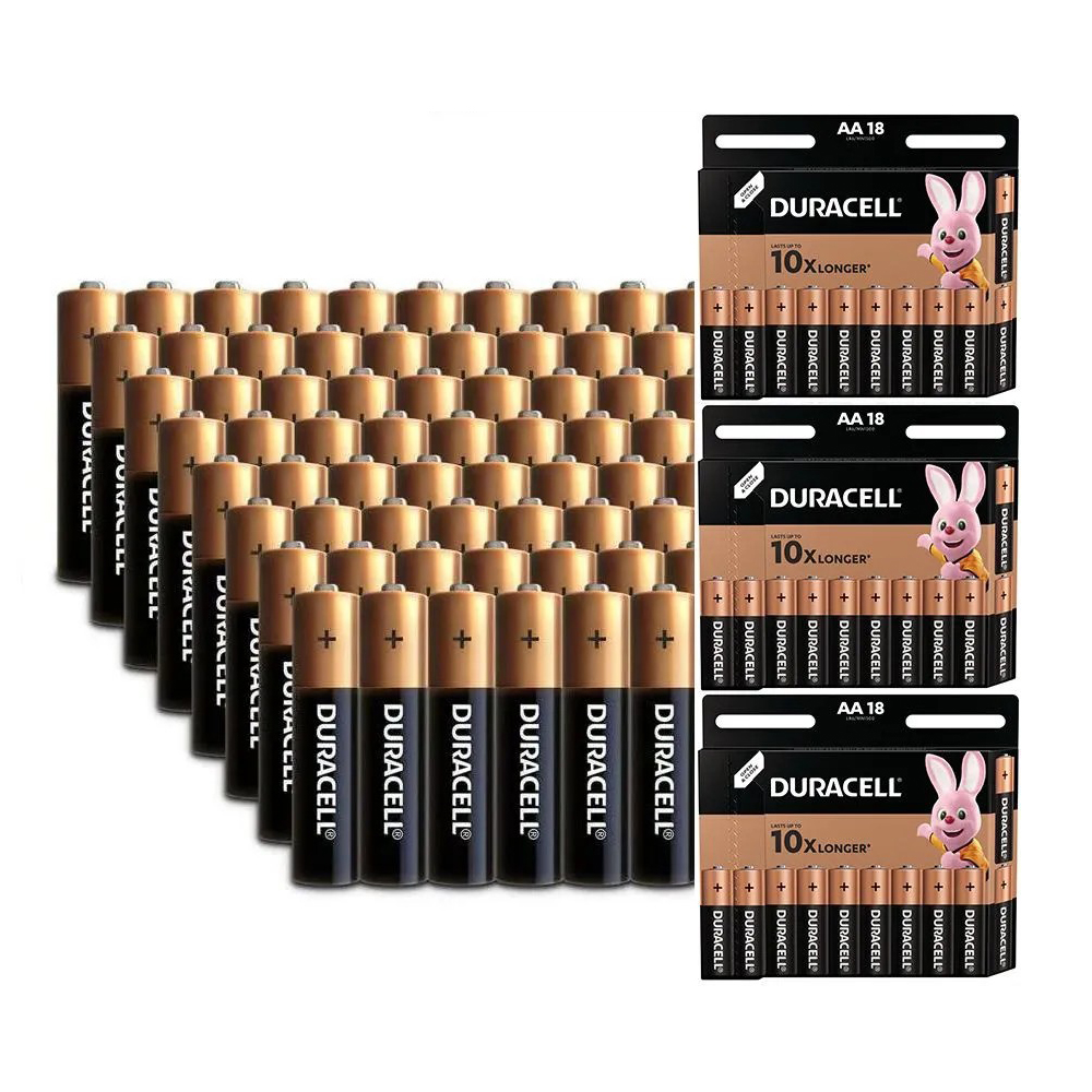

Батарейки Duracell AA (LR6) Multi Pack (3*18), 54 шт, Pack (3*18)