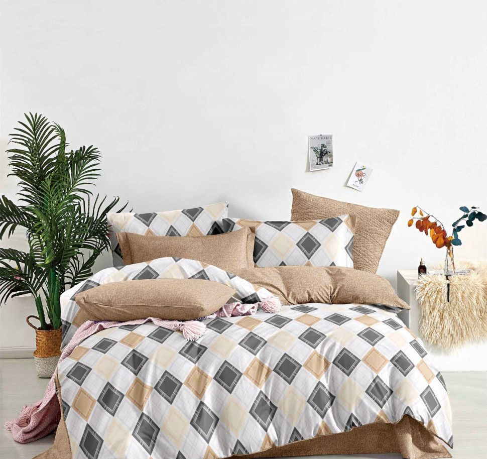фото Комплект постельного белья alanna vega на резинке по углам поплин семейный