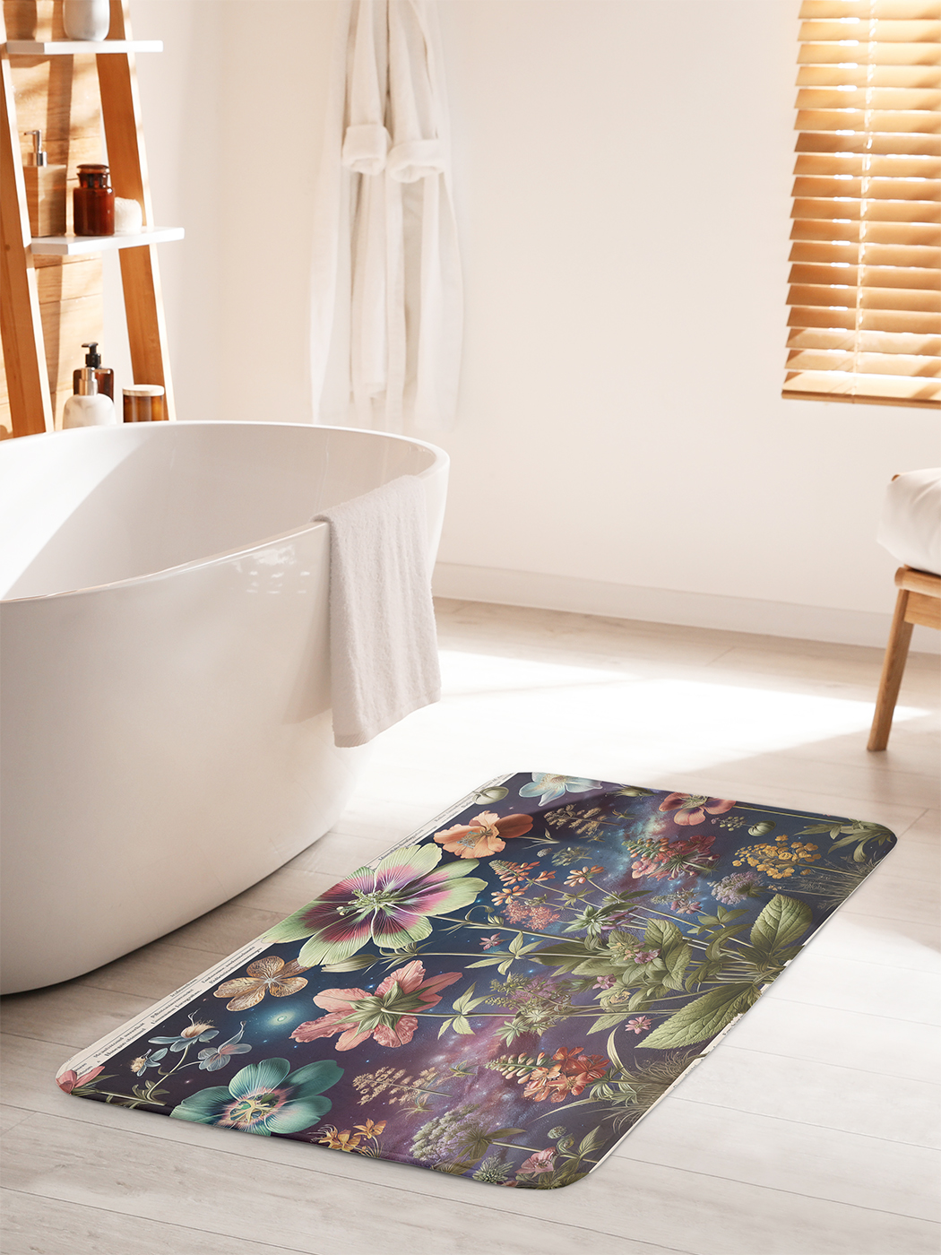 

Коврик для ванной туалета душа JoyArty "Цветы в космосе", bath_sd1410_60x100
