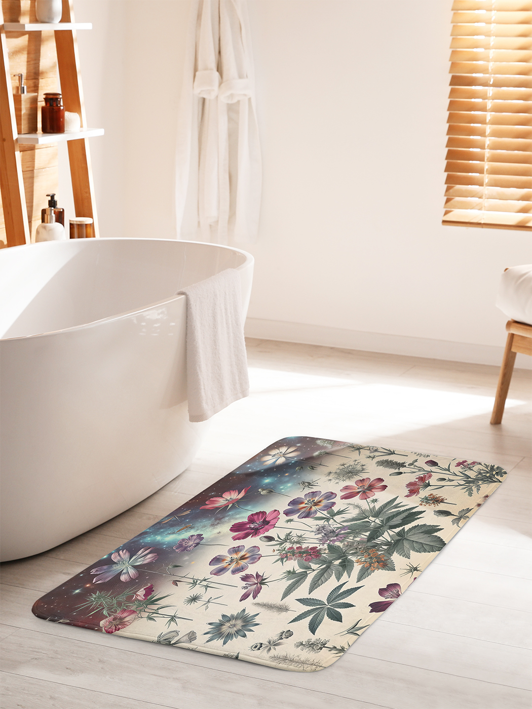 

Коврик для ванной туалета душа JoyArty "Цветочная композиция", bath_sd1412_60x100