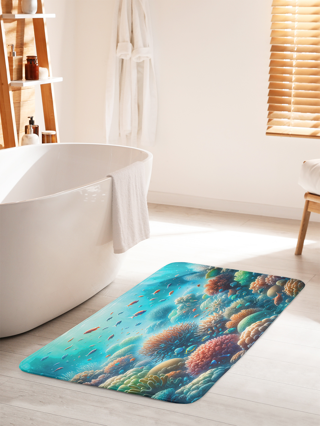 

Коврик для ванной туалета душа JoyArty "Подводный мир", bath_sd1683_60x100