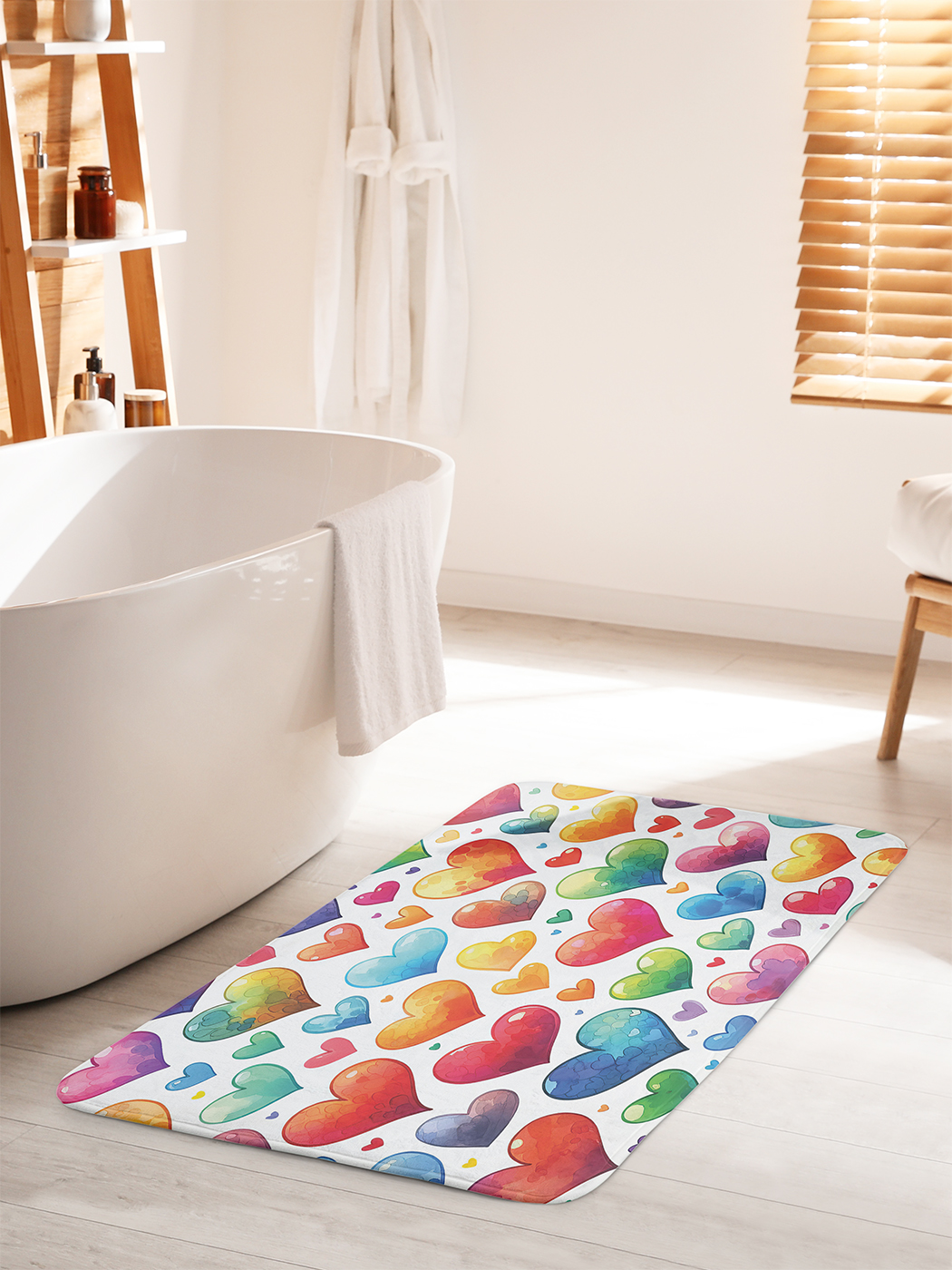 

Коврик для ванной туалета душа JoyArty "Красочные сердца", bath_sd1688_60x100