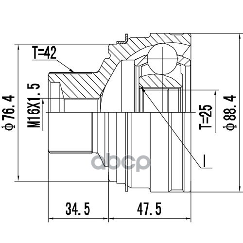 

Шрус Наружный Z87458r Nsii0018401284 Zikmar арт. Z87458R