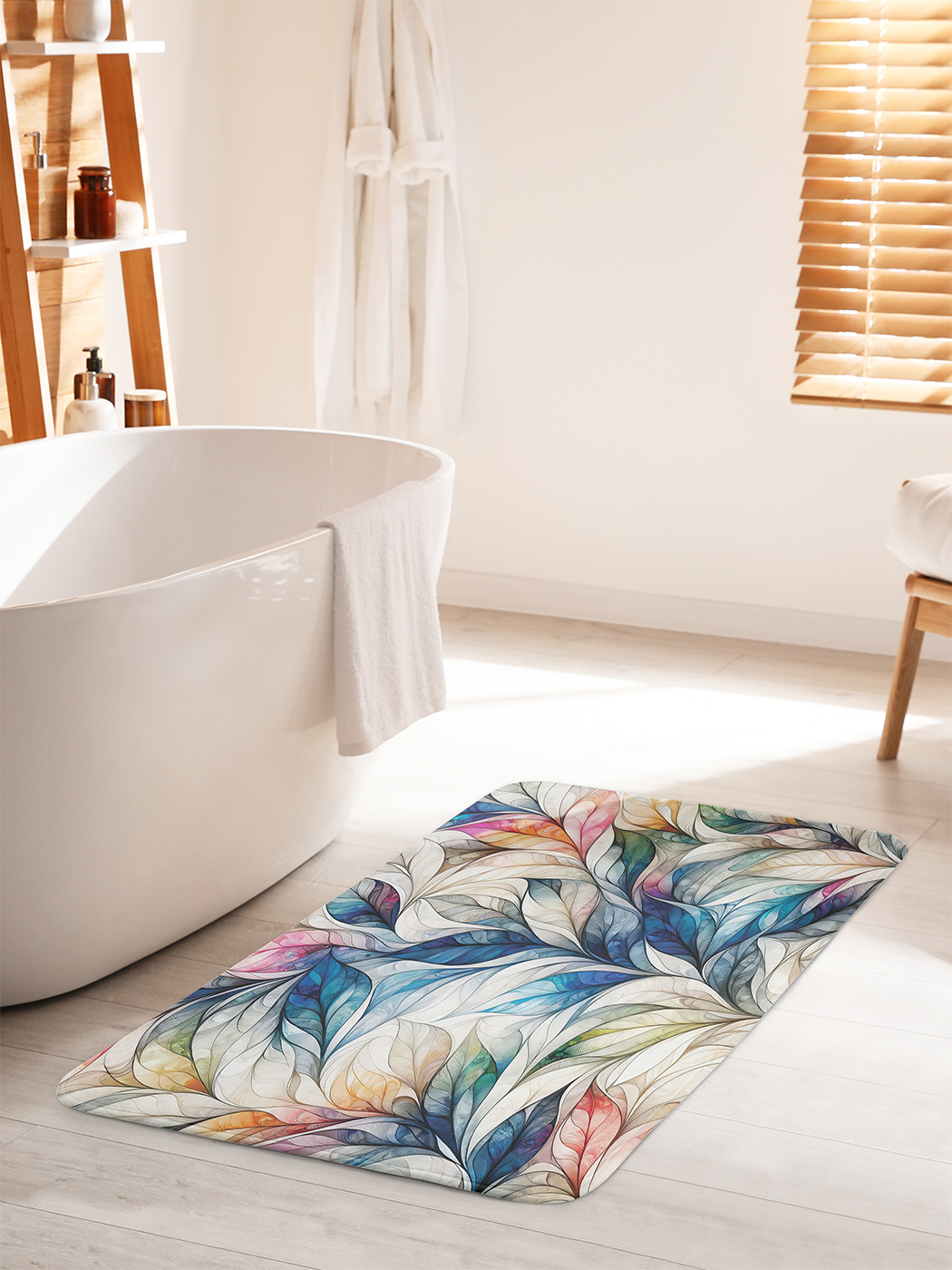 

Коврик для ванной туалета душа JoyArty "Листовые узоры", bath_sd1705_60x100