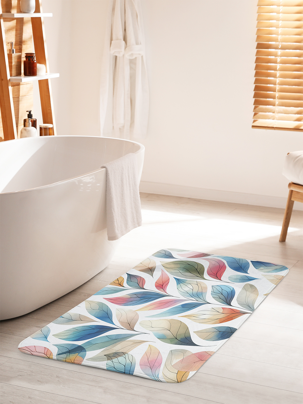 

Коврик для ванной туалета душа JoyArty "Разноцветные листья", bath_sd1706_60x100