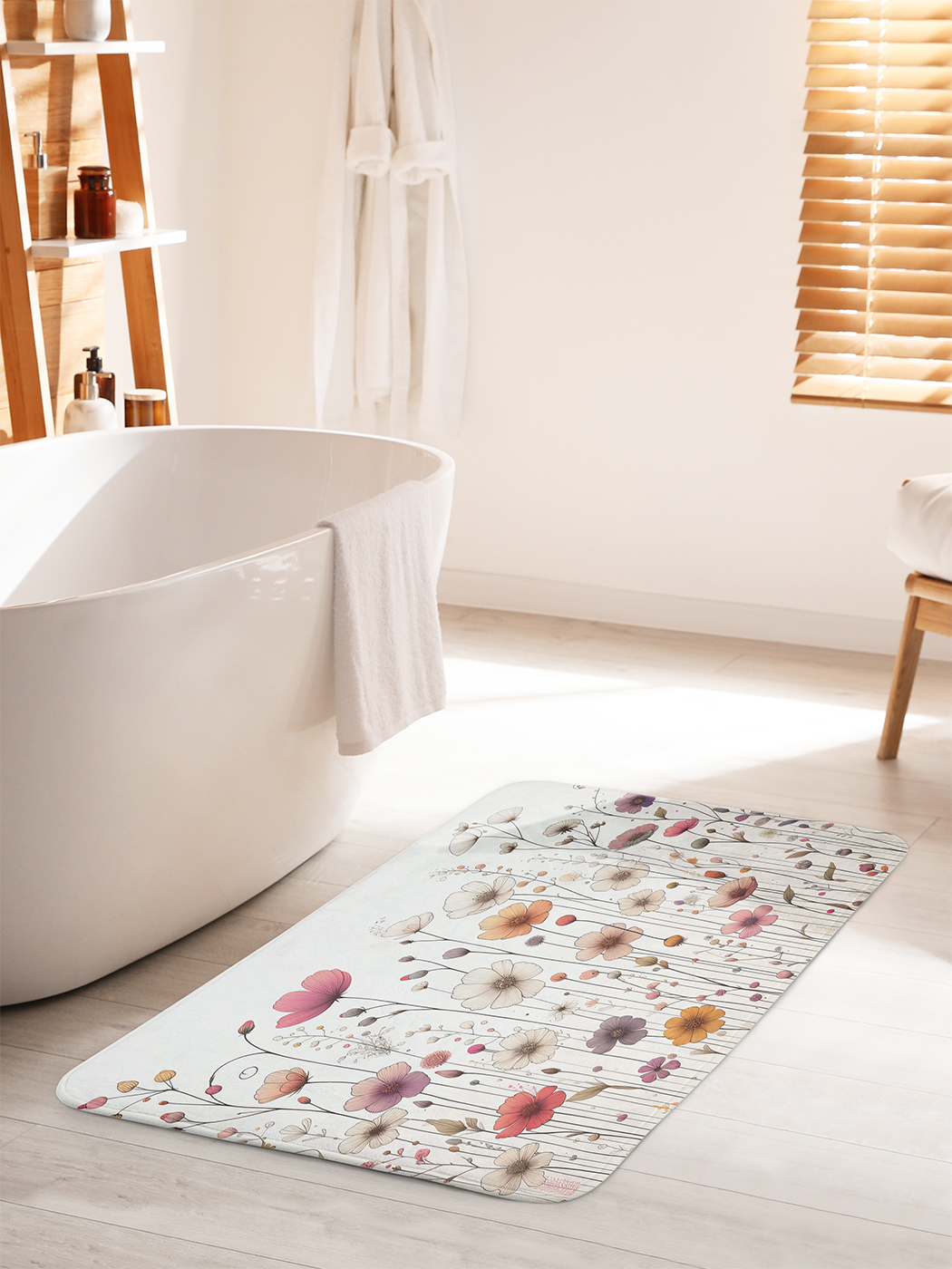 

Коврик для ванной туалета душа JoyArty "Цветочный минимализм", bath_sd1712_60x100