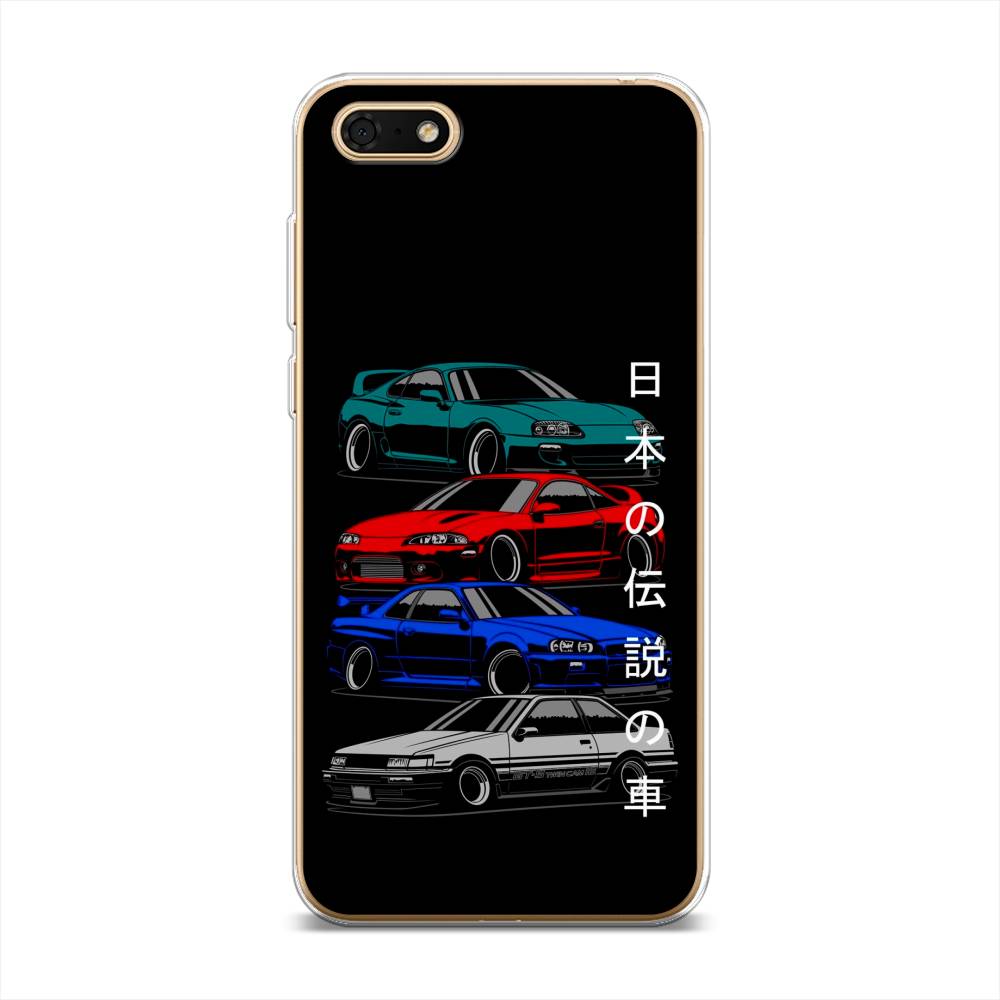 

Чехол Awog на Huawei Y5 Prime 2018 "JDM Legend cars", Зеленый;красный;синий, 66350-5