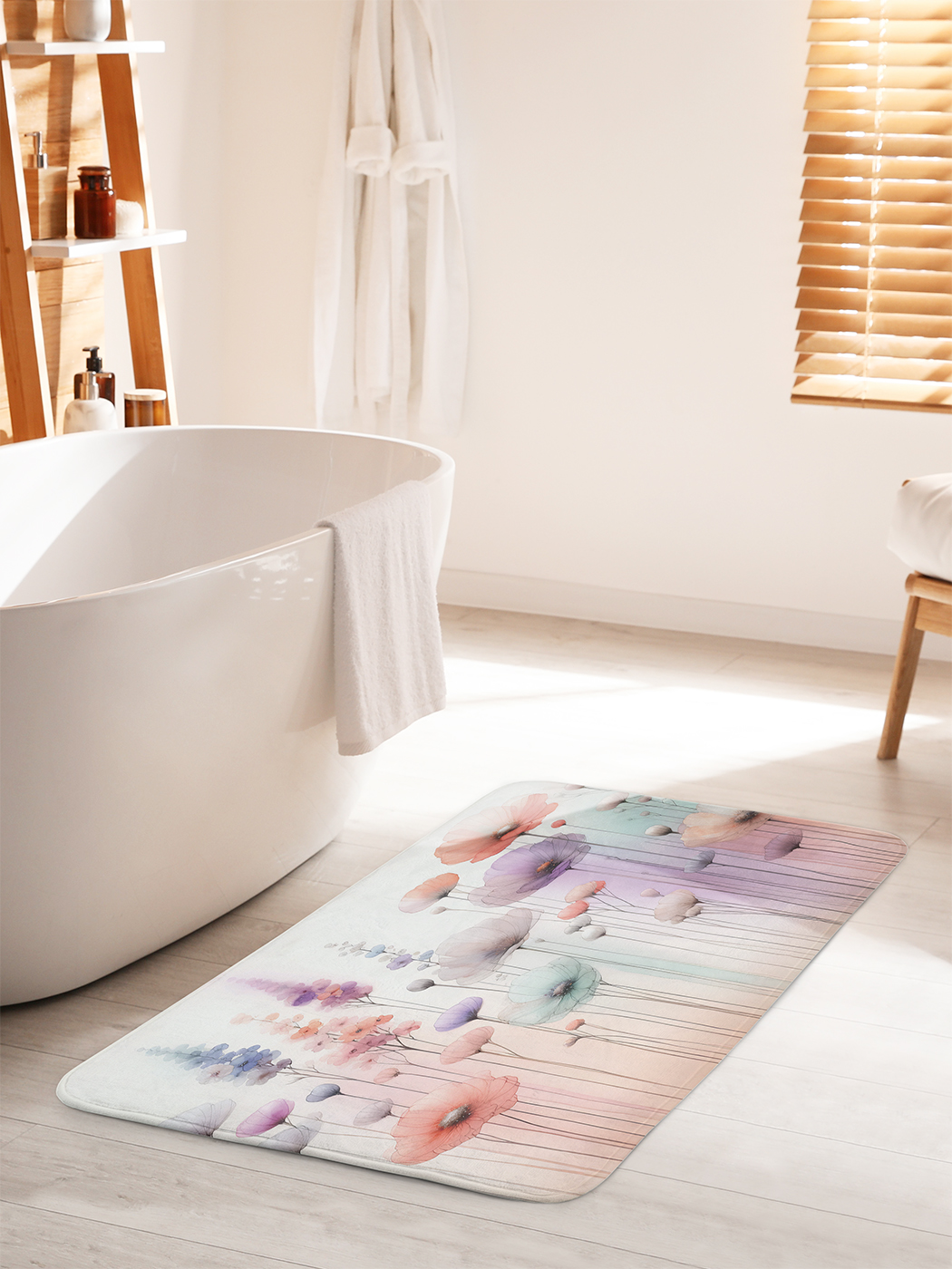 

Коврик для ванной туалета душа JoyArty "Акварельные цветы", bath_sd1774_60x100