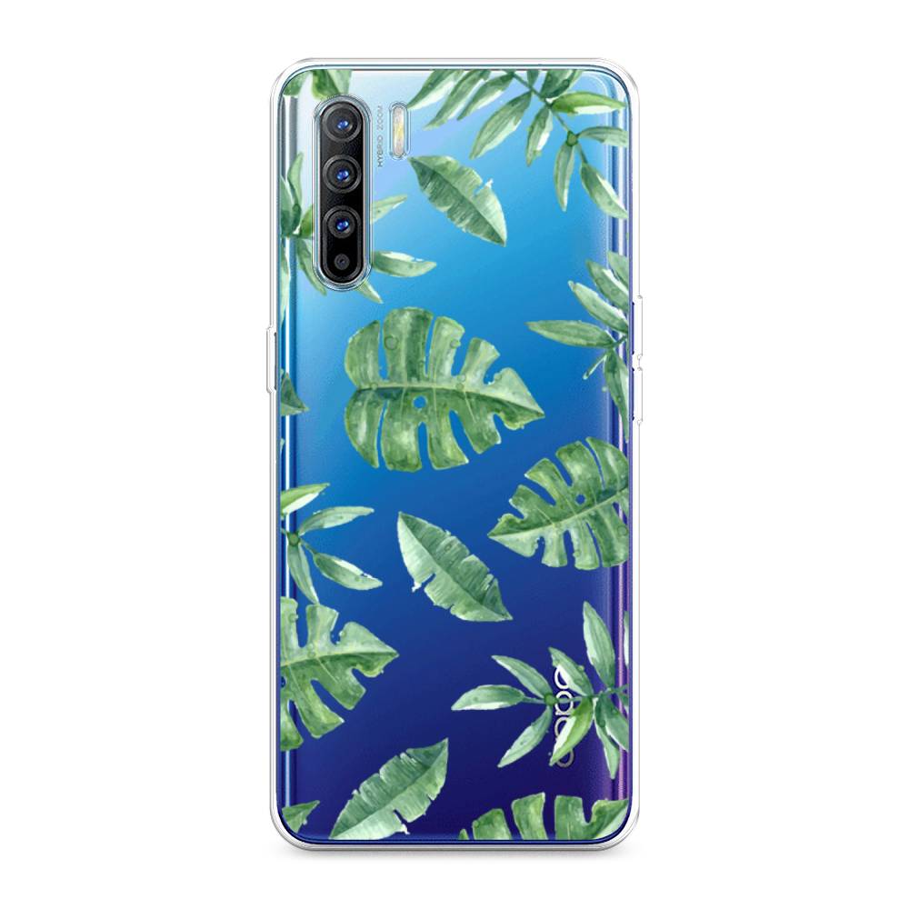 

Чехол Awog на Oppo A91/Reno 3 "Нарисованные пальмовые листья", Разноцветный, 252450-4