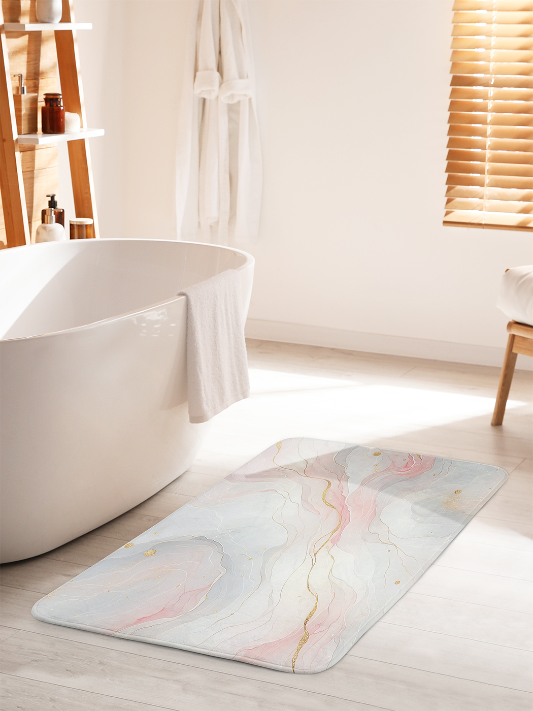 

Коврик для ванной туалета душа JoyArty "Розовый мрамор", bath_sd1892_60x100