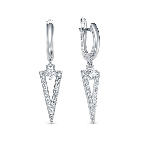 

Серьги подвески из серебра ЯХОНТ Золотой 2724810, фианит, 2724810