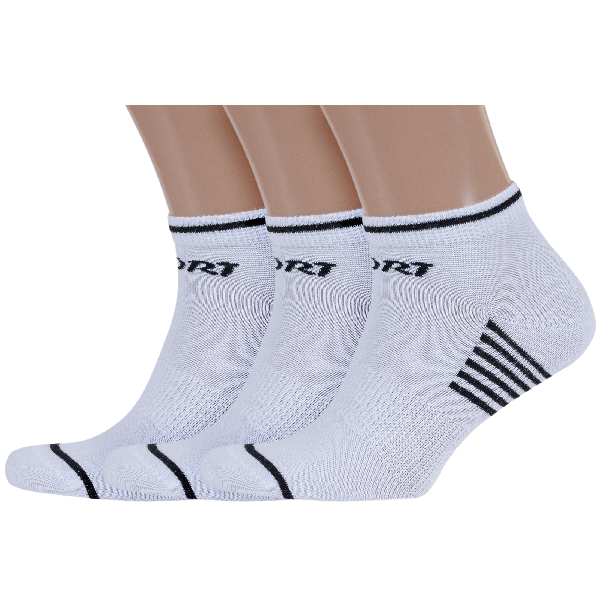 Комплект носков мужских Rusocks 3-М3-23743 белых; черных 25-27