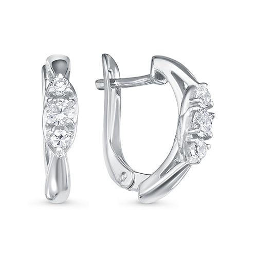 

Серьги из серебра ЯХОНТ Ювелирный 2715071, фианит, 2715071