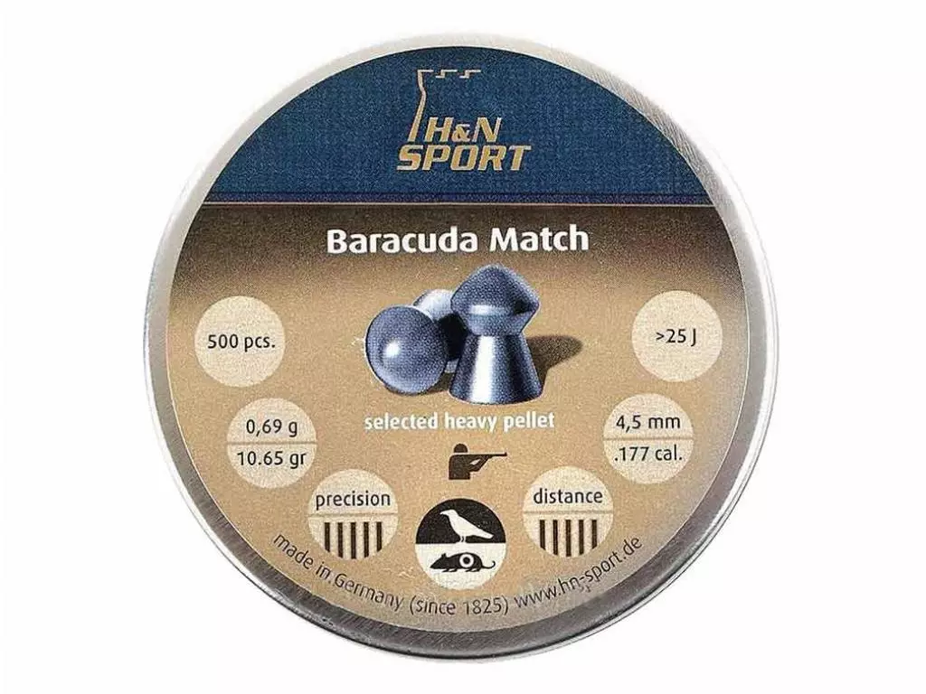 

Пули пневматические H&N Baracuda Match 4,5 мм 0,69 грамм (500 штук)