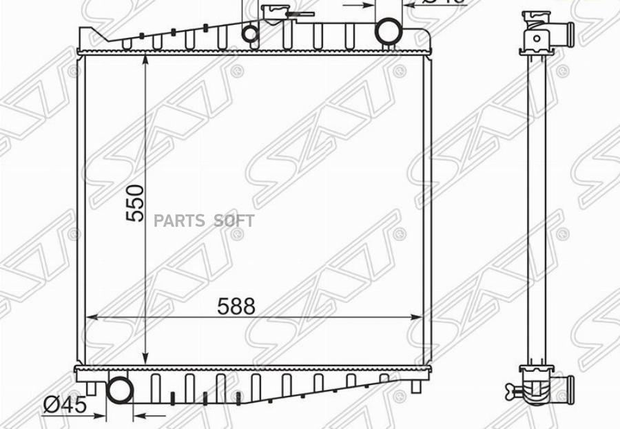 

Радиатор Nissan Ud/Ud Condor Mk252/Mk36c Fe6# 550mm 00- Sat арт. NS000T1