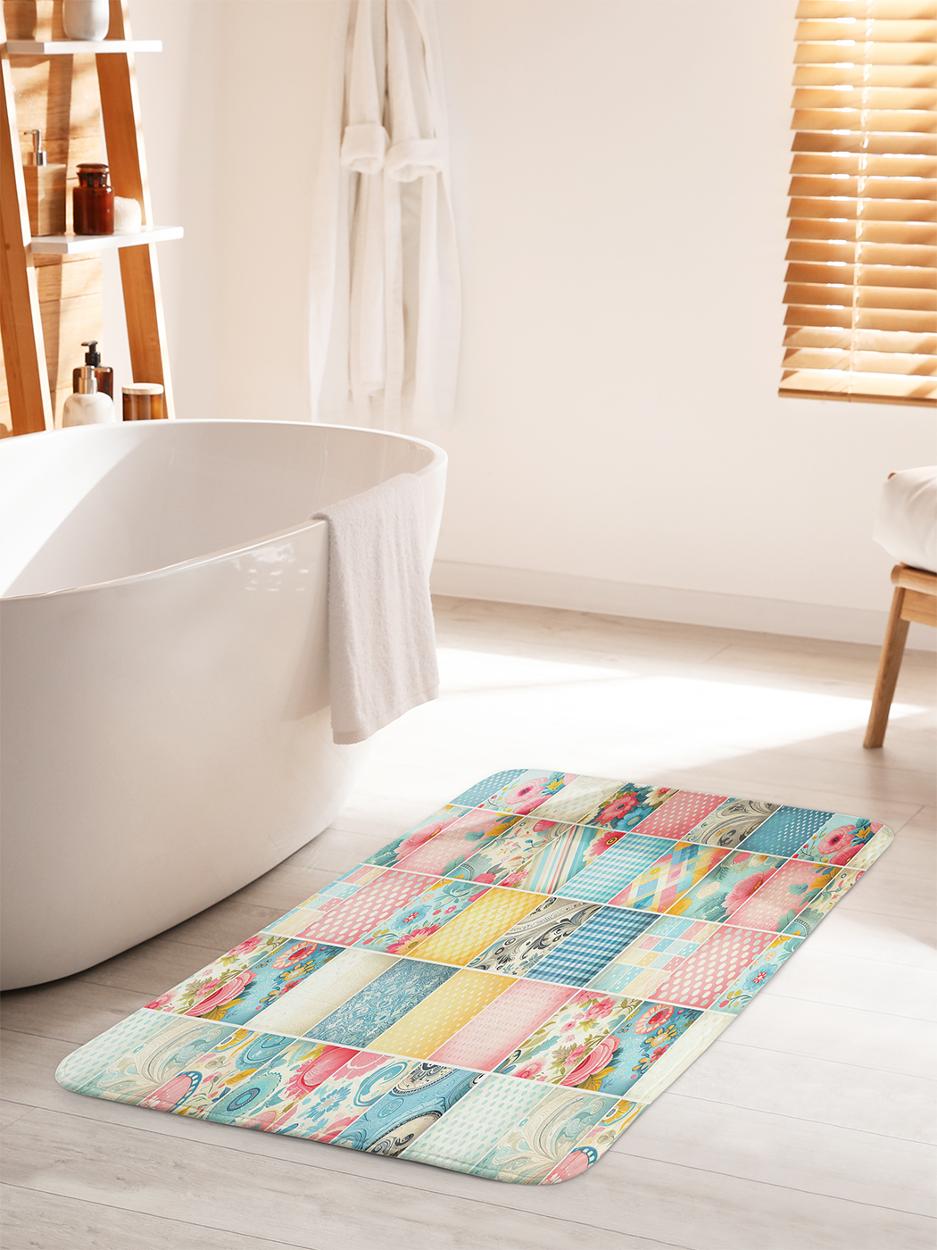 

Коврик для ванной туалета душа JoyArty "Узорчатые квадраты", bath_sd2269_60x100