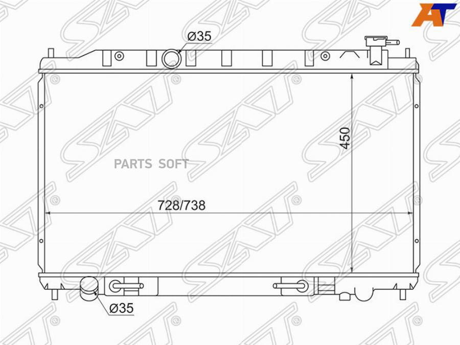 Радиатор Nissan Murano Qr25 03- Sat арт. NS00077