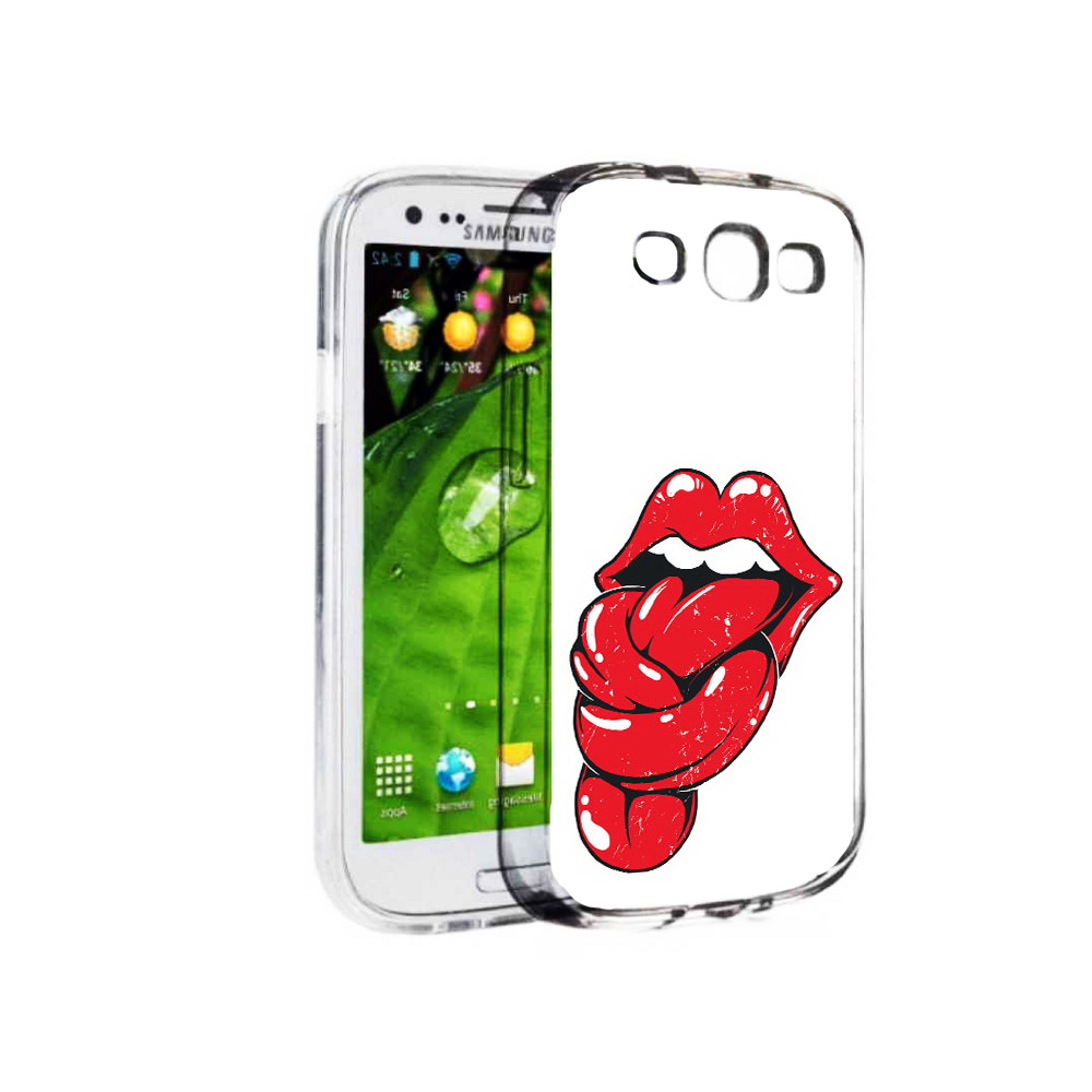 

Чехол MyPads Tocco для Samsung Galaxy S3 яркие губы с языком (PT123108.507.705), Прозрачный, Tocco