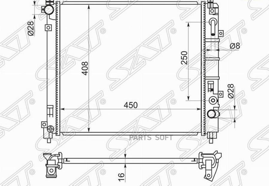 

Радиатор Nissan March/Micra K13 10- Hr12 Sat арт. NS0001-K13-1