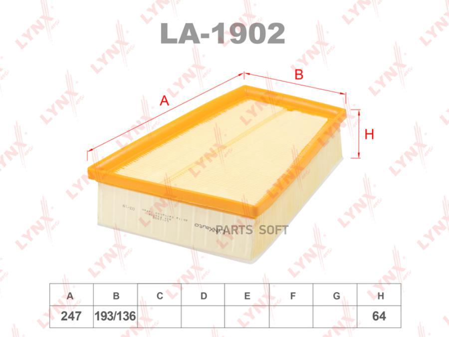 Фильтр Воздушный LYNXauto арт. LA-1902