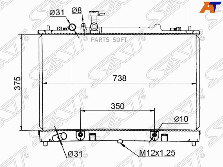 

Радиатор Mazda 6/Atenza 1.8/2.0/2.3/2.5 05- Sat арт. MZ0005-2.3
