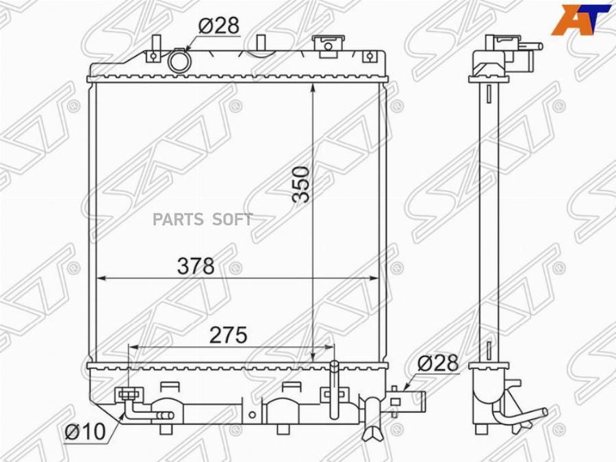 

Радиатор Mazda Demio/Ford Festiva 00-02 2 Верх. Крепления Sat арт. MZ0004-1