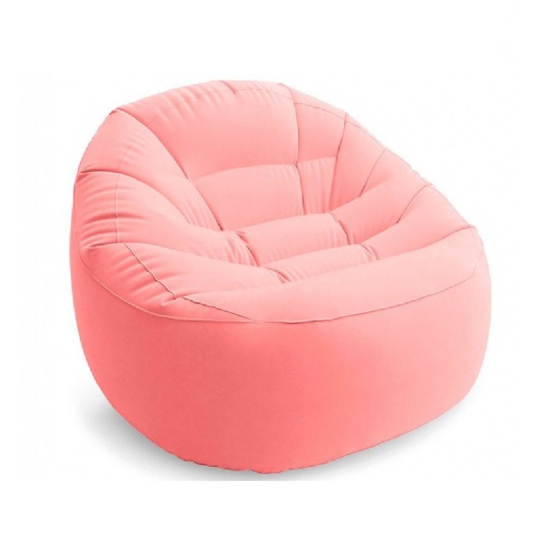 фото Надувное кресло мешок с флокированным покрытием bag chair lg0020 112х104х74 см розовое baziator