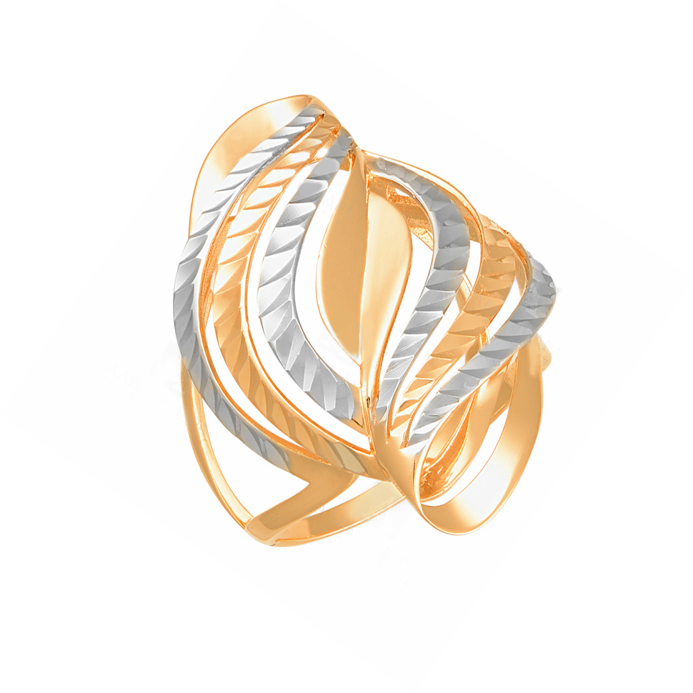 

Кольцо из желтого и белого золота без вставки р. 18 ЯХОНТ Ювелирный 145716, 145716