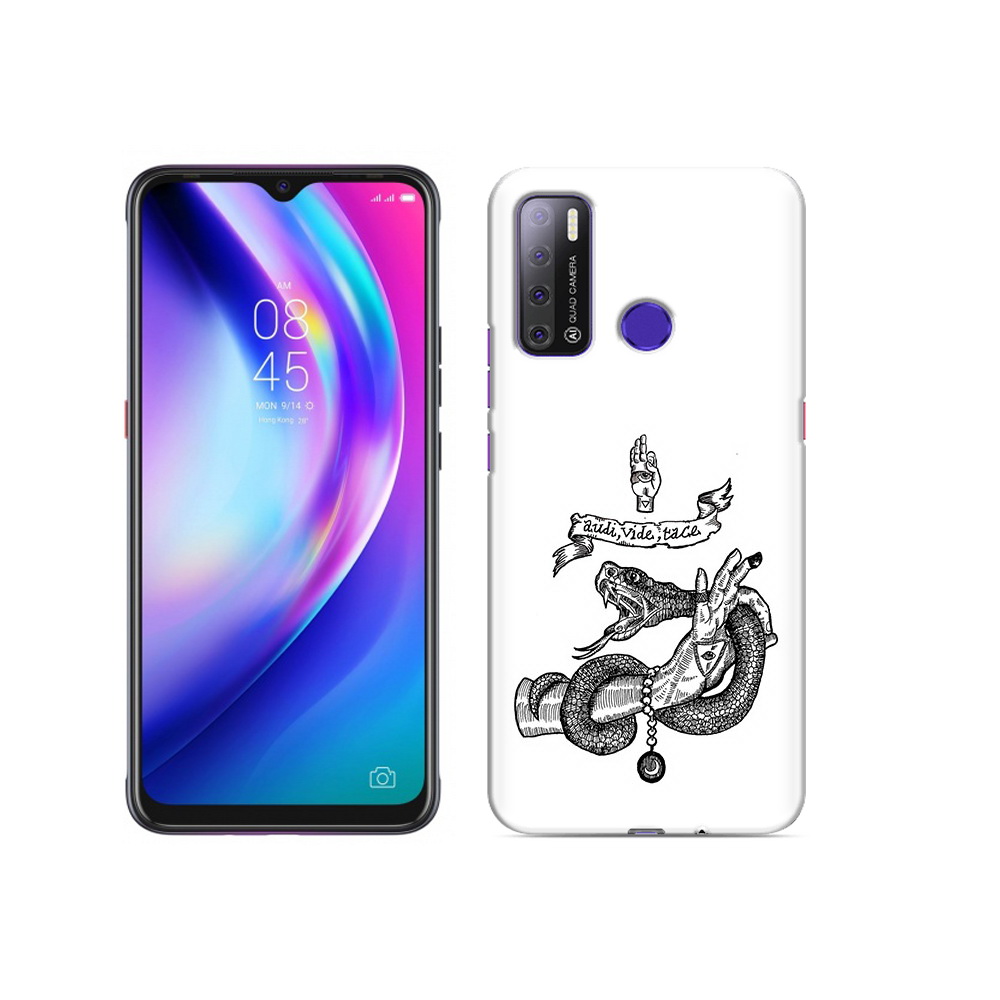 

Чехол MyPads Tocco для Tecno Pouvoir 4 змея на руке рисунок, Прозрачный, Tocco