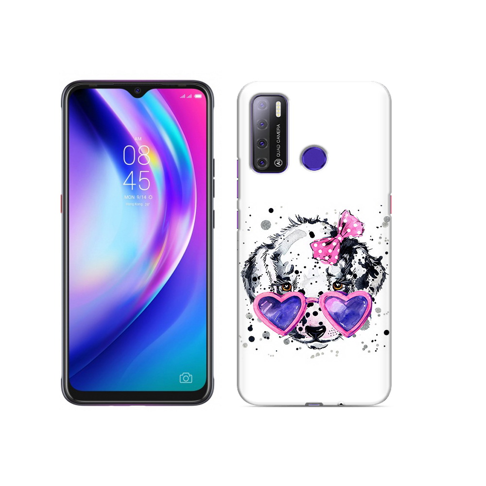 

Чехол MyPads Tocco для Tecno Pouvoir 4 долматинец в очках, Прозрачный, Tocco