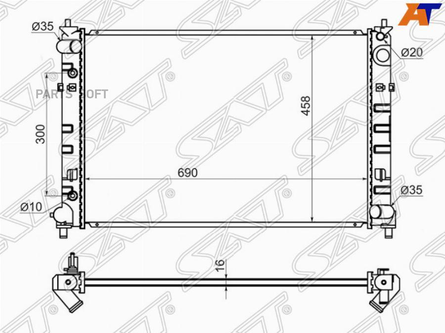 SAT Радиатор MAZDA MPV 99-03 2,0/2,3