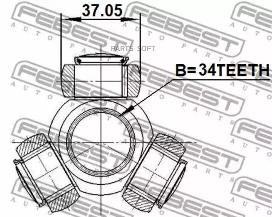 

Трипоид 34x37.05 FEBEST 1016-CAP