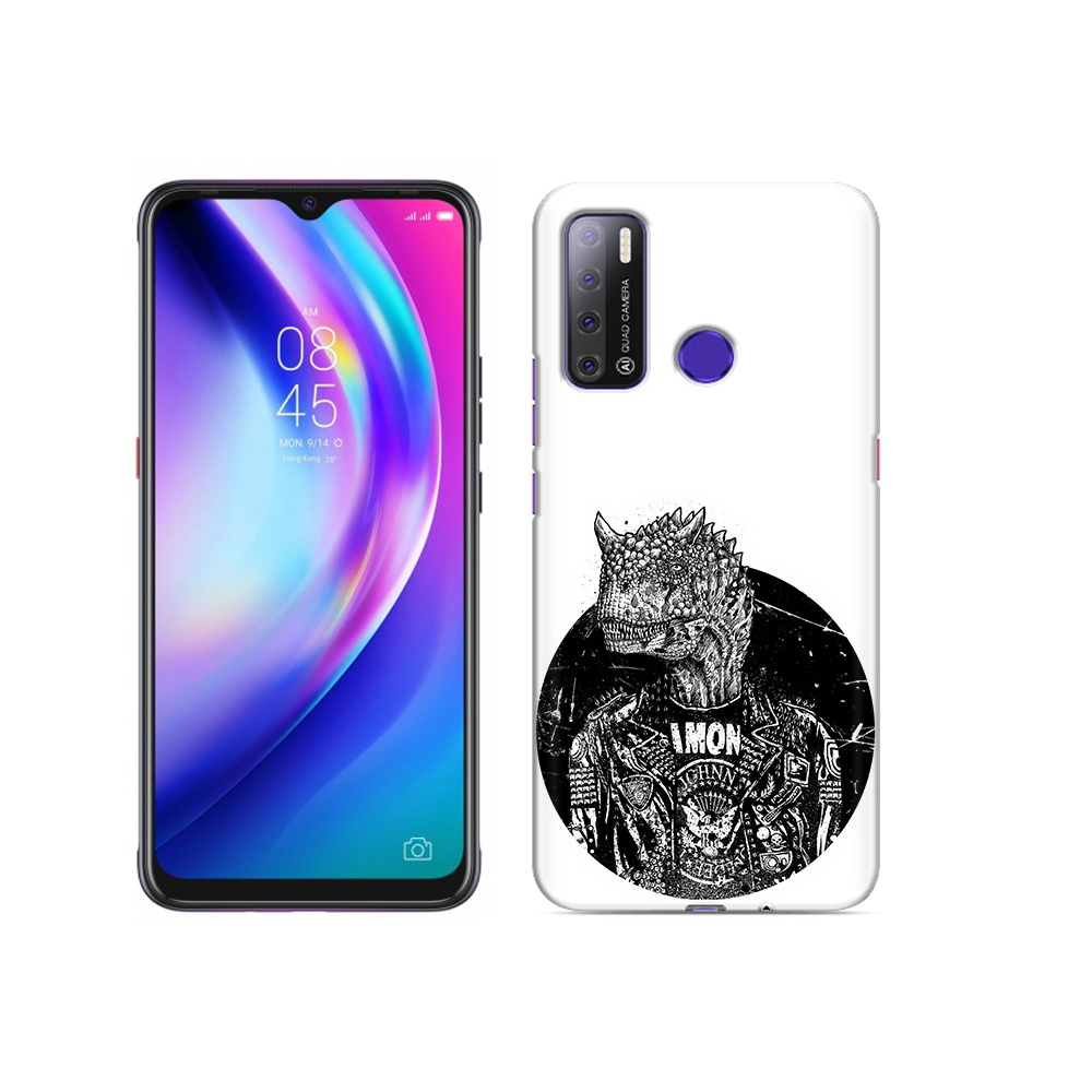 

Чехол MyPads Tocco для Tecno Pouvoir 4 динозавр в куртке, Прозрачный, Tocco