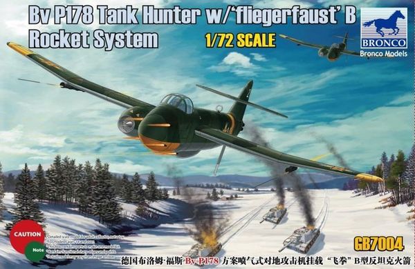 

Сборная модель Bronco 1/72 BV P178 Tank Hunter w/ ‘Fliegerfaust’ B Rocket System GB7004