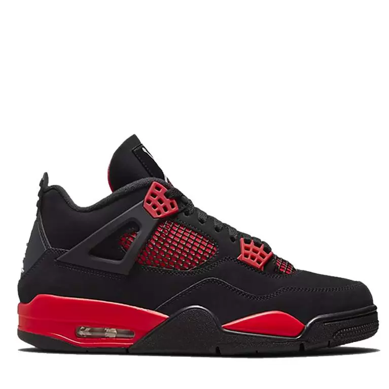 

Кроссовки мужские Nike JORDAN 4 RETRO RED THUNDER черные 42 RU, JORDAN 4 RETRO RED THUNDER