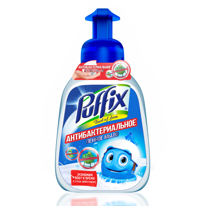 Жидкое мыло для рук Puffix, антибактериальное мыло-пенка для детей и взрослых, 400 мл