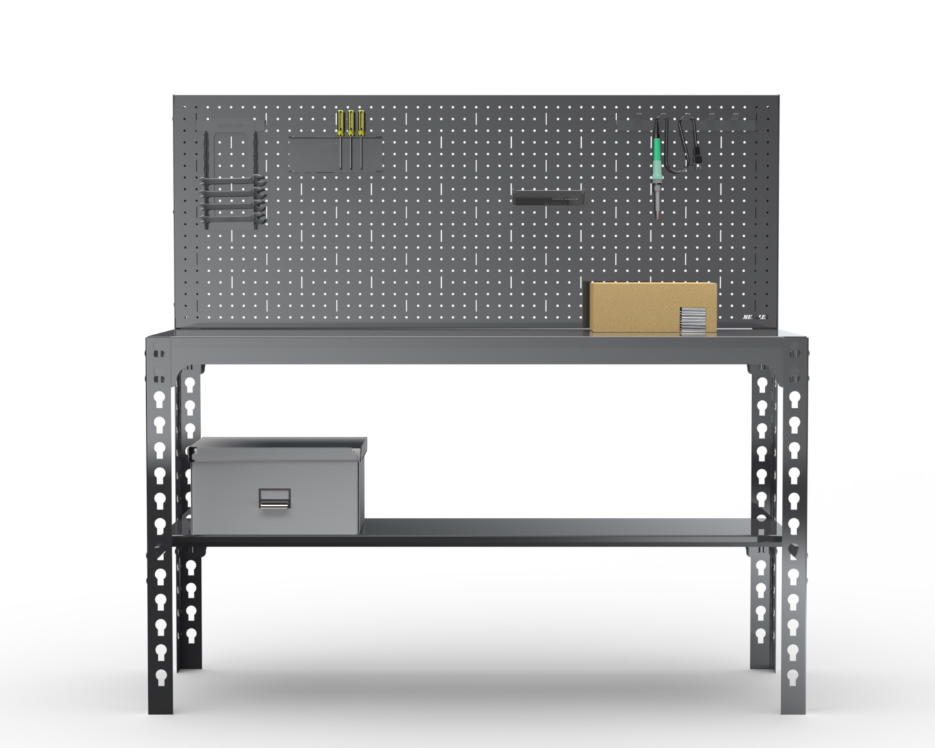 

Стол металлический Metalex 750х1300х600 + перфопанель с комплектом аксессуаров (серый)
