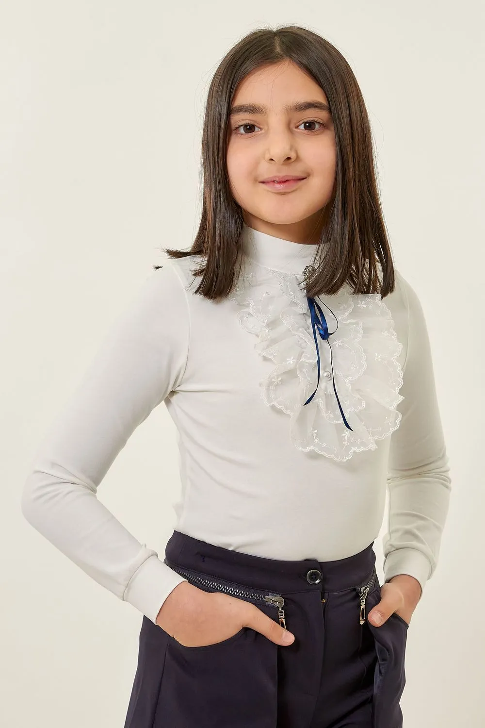 

Блузка детская Colabear 685410, белый, 160, 685410