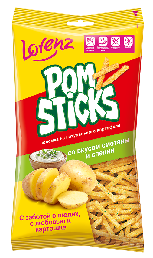 

Чипсы Pomsticks картофельная соломка со вкусом сметаны и специй, 100 г