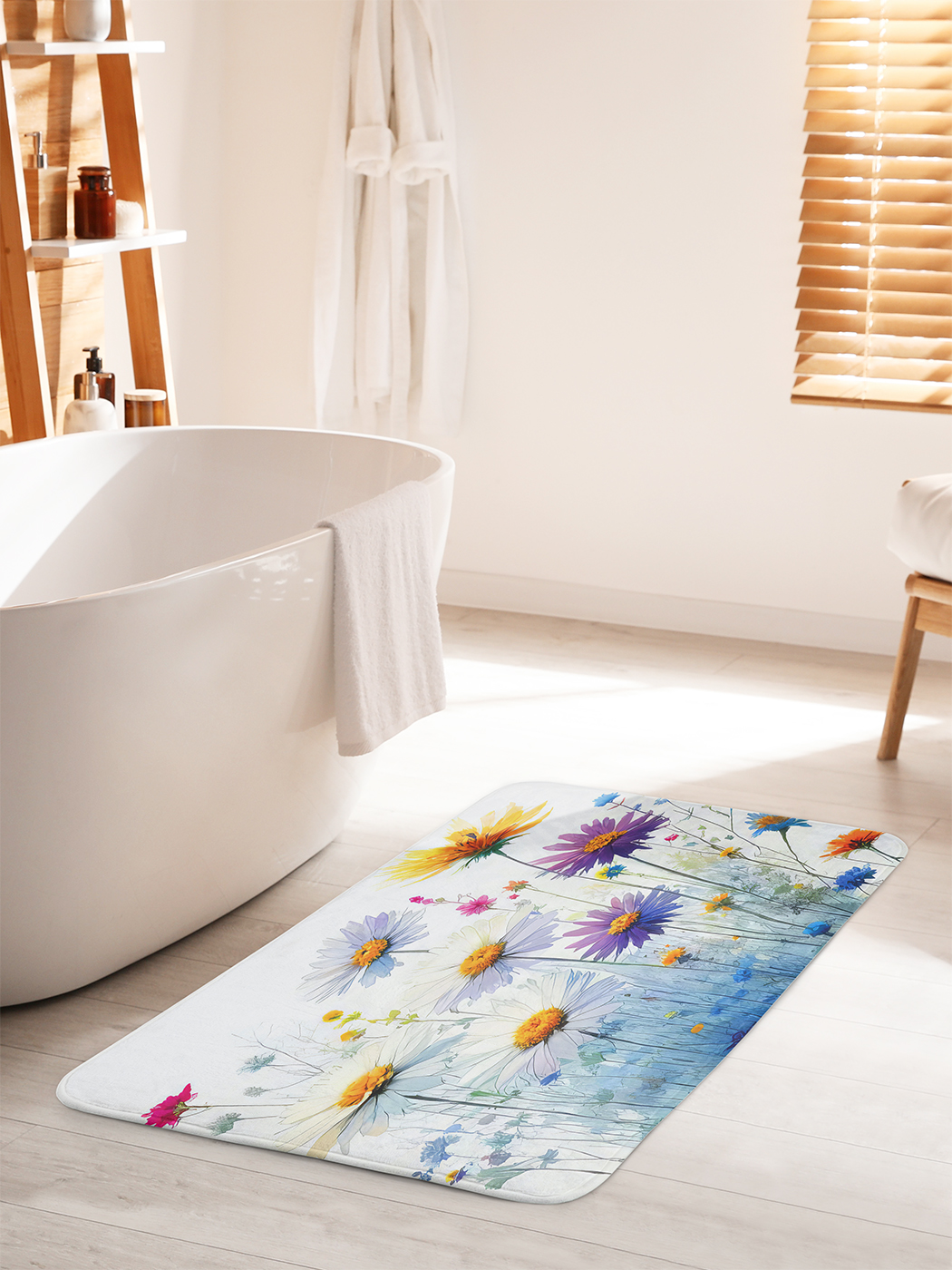 

Коврик для ванной туалета душа JoyArty "Яркие цветы", bath_sd2750_60x100
