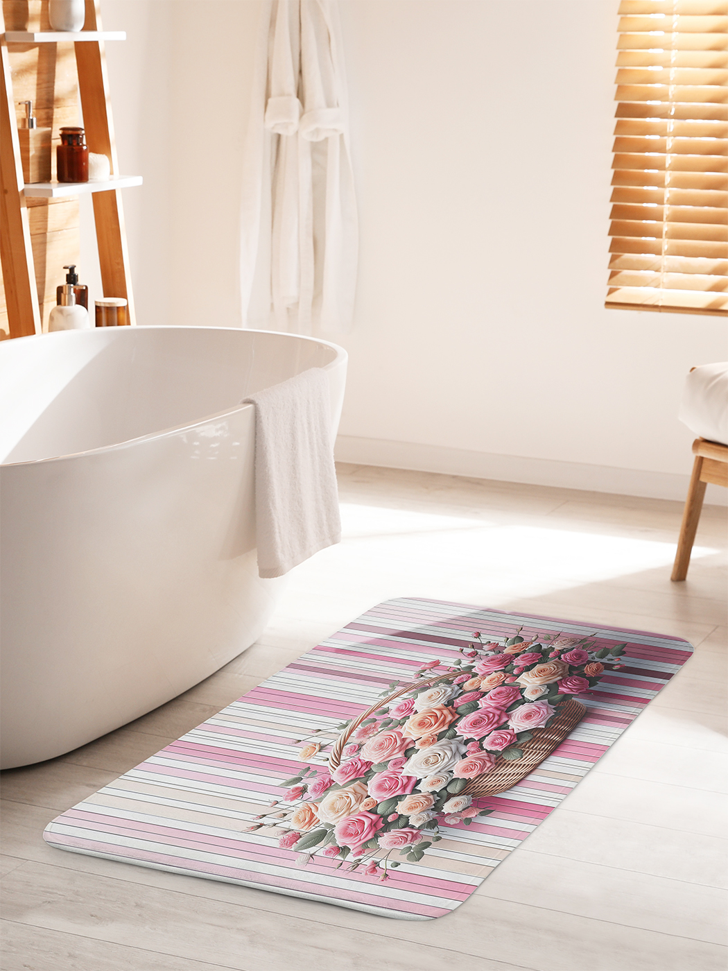 

Коврик для ванной туалета душа JoyArty "Корзина роз", bath_sd3238_60x100