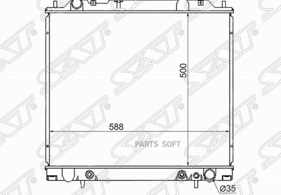 Радиатор Mitsubishi Delica L400/Space Gear 2.8 94-06 Diesel Sat арт. MC0005-2.8