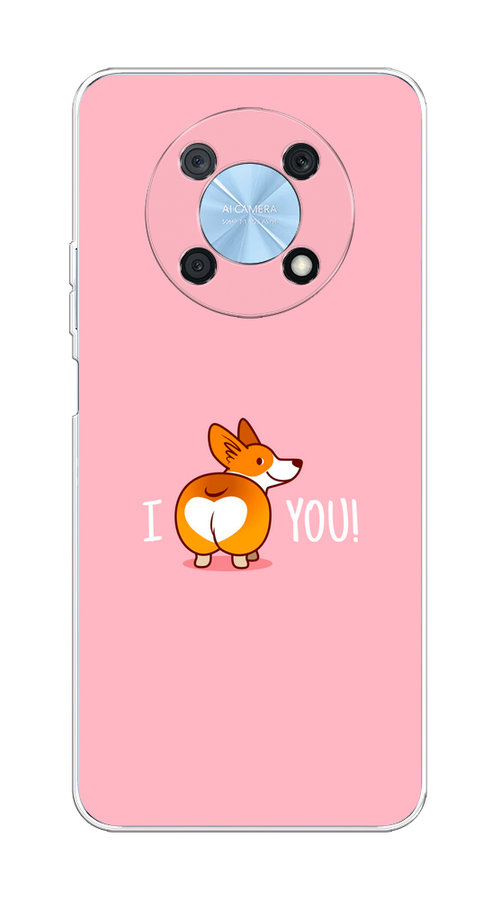 

Чехол на Huawei Nova Y90 "Корги I love you", Розовый;коричневый;белый, 6109350-1