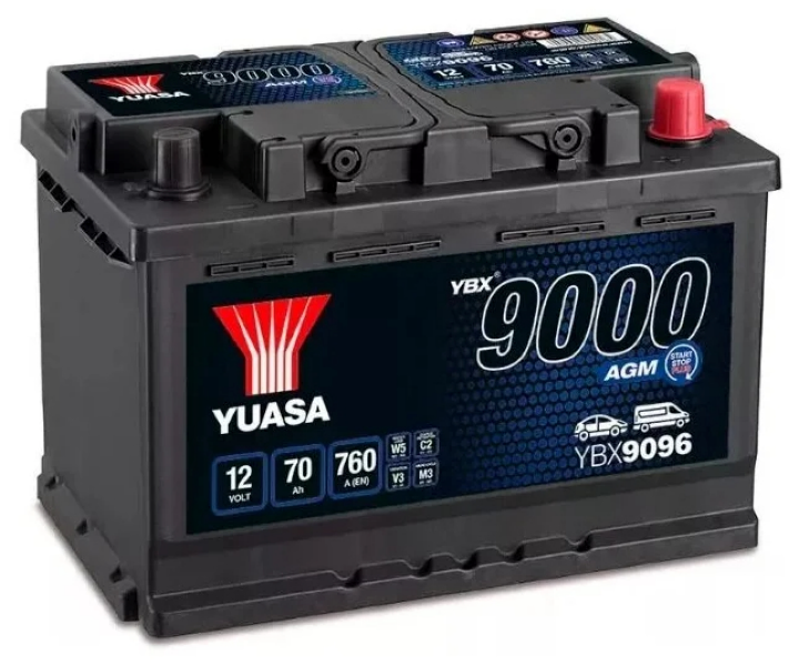 

Аккумуляторная Батарея Agm Start Stop Plus[12v 70ah 760a B13] YUASA арт. YBX9096-070